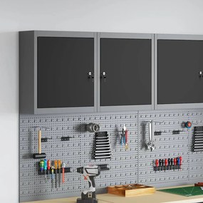 Armário de Ferramentas Parede vidaXL Preto 50x20x55 cm Aço
