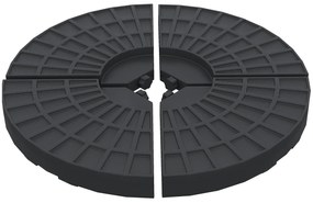 Conjunto de Pesos para Base de Chapéu de Sol de 4 Peças Preenchível com 52 L de Água 60 kg de Areia ou 70 kg Ambos Preto