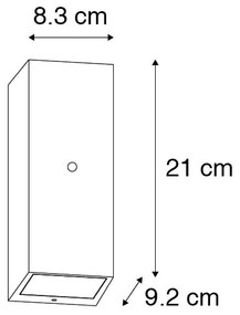 Candeeiro de parede preto 2 luzes IP44 com sensor crepuscular - Baleno II Moderno