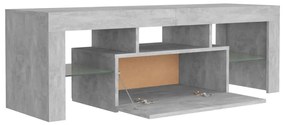 Móvel de TV com luzes LED 120x35x40 cm cinzento cimento
