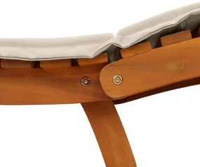 Espreguiçadeiras vidaXL com almofadas 2 pcs Branco Creme em Madeira Só