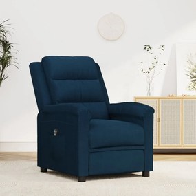 vidaXL Poltrona de massagens reclinável veludo azul