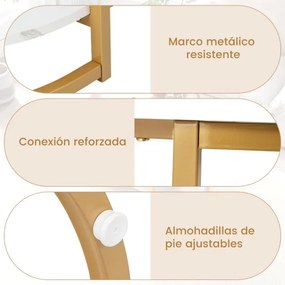 Mesa de centro em mármore de 2 níveis para sala de estar e quarto 100 x 50 x 45 cm Branco e dourado