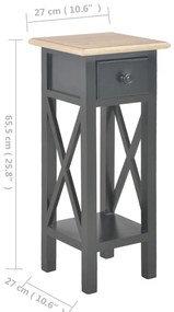 Mesa lateral 27x27x65,5 cm madeira preto