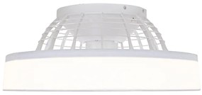 Ventilador de teto branco com LED com controle remoto - Emily Moderno