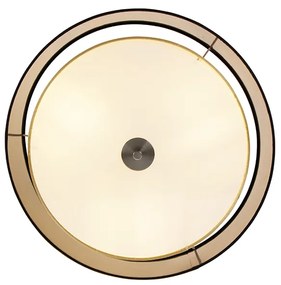 Candeeiro de tecto moderno preto com 50 cm dourado 3 luzes - Drum Duo Moderno