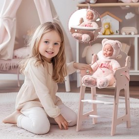 Cadeira alta para boneca (NÃO INCLUIDA) para crianças 50,8 × 27,9 × 24,9 cm Rosa