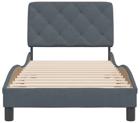 Estrutura de cama sem colchão 90x200 cm veludo cinzento-escuro