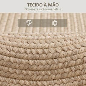 Tapete Oval para Sala de Estar 170x120 cm Tapete Lavável à Máquina Tecido à Mão Estilo Rústico Bege