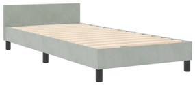 Cama vidaXL Cinza-claro 90x200 cm Veludo