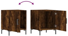 Mesa cabeceira 2pcs 40x40x50cm derivado madeira carvalho fumado