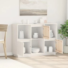 Aparador 110,5x35x80 cm madeira de pinho maciça branco