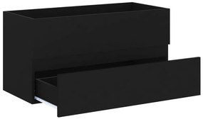 Armário de lavatório 90x38,5x45 cm derivados de madeira preto