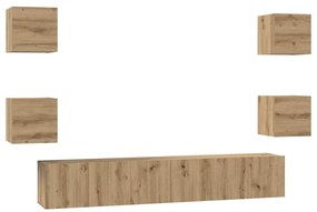Conjunto de móvel de TV 7 pcs carvalho artisiano