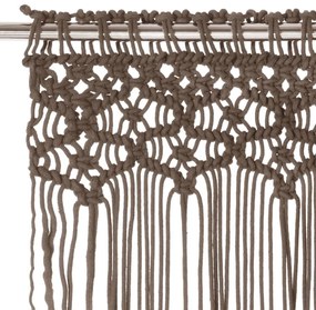 Cortina em macramé 140x240 cm algodão cinzento-acastanhado