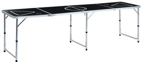 Mesa para beer pong dobrável 240 cm preto