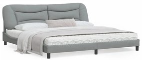 vidaXL Estrutura de cama sem colchão 200x200 cm tecido cinzento-claro