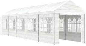 Gazebo com telhado 11,15x2,28x2,69 m polietileno branco