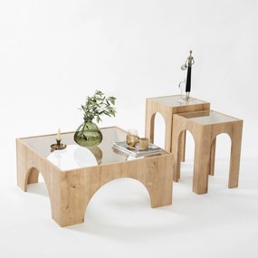 Mesa de Centro Seine – Carvalho Transparente – 80x35x80 cm
