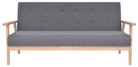 Conjunto de sofás 2 pcs tecido cinzento escuro