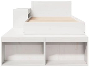 Cama sem colchão 75x190 cm madeira de pinho maciça branco