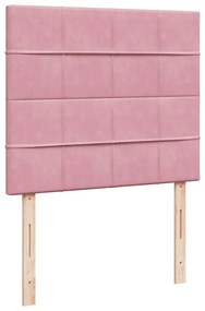 Cama boxspring com colchão 120x200 cm veludo rosa