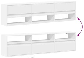 Móvel de parede para TV com luzes LED 180x31x45 cm branco