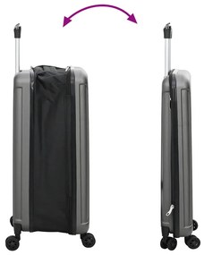 Mala Dobrável Casco Duro 24'' Cinza Escura 43x27x66 cm ABS