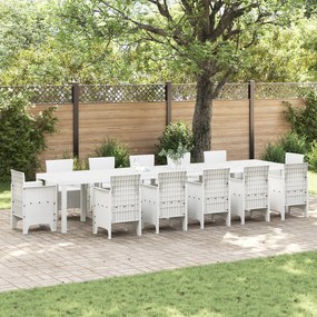 Mesa de Jardim vidaXL Branca 400x100x73 cm Poly Rattan