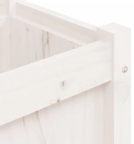 Vasos/floreiras de jardim 2 pcs madeira de pinho maciça branco