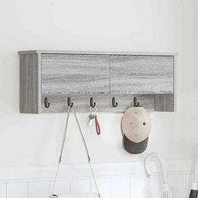 Cabideiro de Parede Sonoma cinzento 80 x 20 x 30 cm