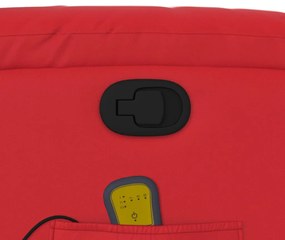 Poltrona de massagens reclinável couro artificial vermelho