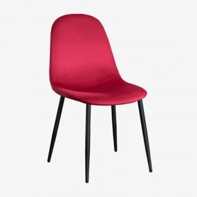 Pack 2 cadeiras de jantar em veludo Glamm Vermelho & Preto - Sklum