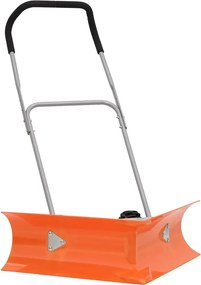 vidaXL Pá de neve c/ pega extensível e ângulo duplo aço laranja