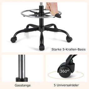 Cadeira de escritorio ergonómica Altura do assento 54-75 cm giratória alta com apoios de braços rebatíveis Preto