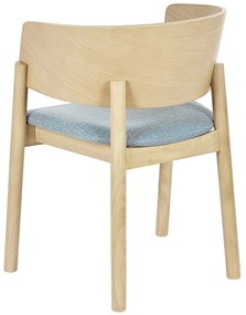 Conjunto de 2 cadeiras de jantar em madeira castanha clara e azul claro MARIKANA Beliani