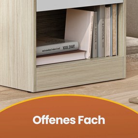 Conjunto de 2 Mesas de cabeceira, mesa apoio 28,1 x 39,1 x 41,1 cm bege natural-branco 