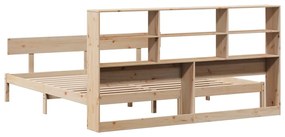 Cama com estante sem colchão 200x200 cm pinho maciço