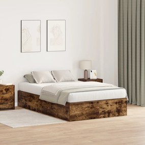 Cama com Armazenamento vidaXL em Carvalho Fumado 120x190 cm