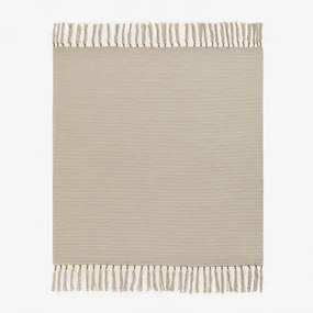 Manta Plaid Em Algodão Narisa Crema Linho - Sklum