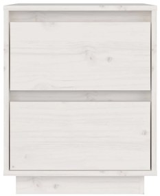 Mesa de cabeceira 40x35x50 cm madeira de pinho maciça branco