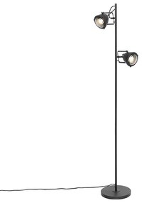Candeeiro de pé industrial preto 2 luzes - Emado Industrial