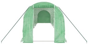 Estufa com estrutura de aço 20 m² 10x2x2 m verde