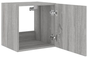 Móvel de parede p/ TV c/ luzes LED 40,5x35x40cm cinzento sonoma