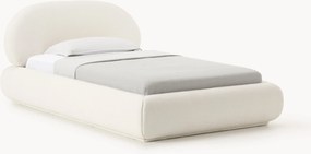 Cama de solteiro estofada em teddy Alba