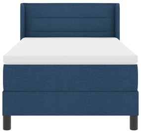 Cama Box Spring com Colchão, Azul, 80 x 200 cm, Tecido
