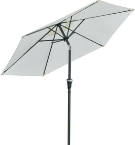 Outsunny Chapéu de Sol de Jardim Ø230x216 cm com Teto Ajustável Abertura Manual Impermeável para Terraço Pátio Piscina Praia Creme | Aosom Portugal