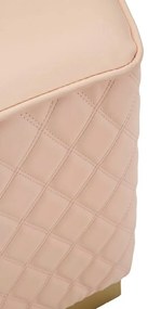 Puff Pentagonal Sharon - Couro Sintético Rosa e Base Dourada - 35 cm x