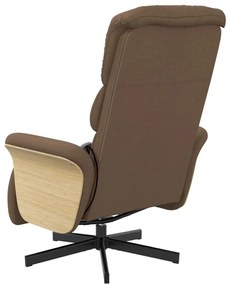 Cadeira de massagens reclinável c/ apoio de pés tecido castanho