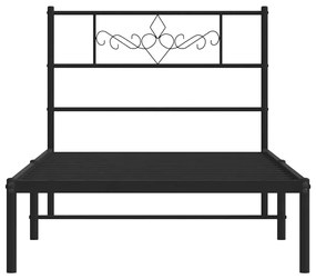 Estrutura de cama com cabeceira 100x200 cm metal preto